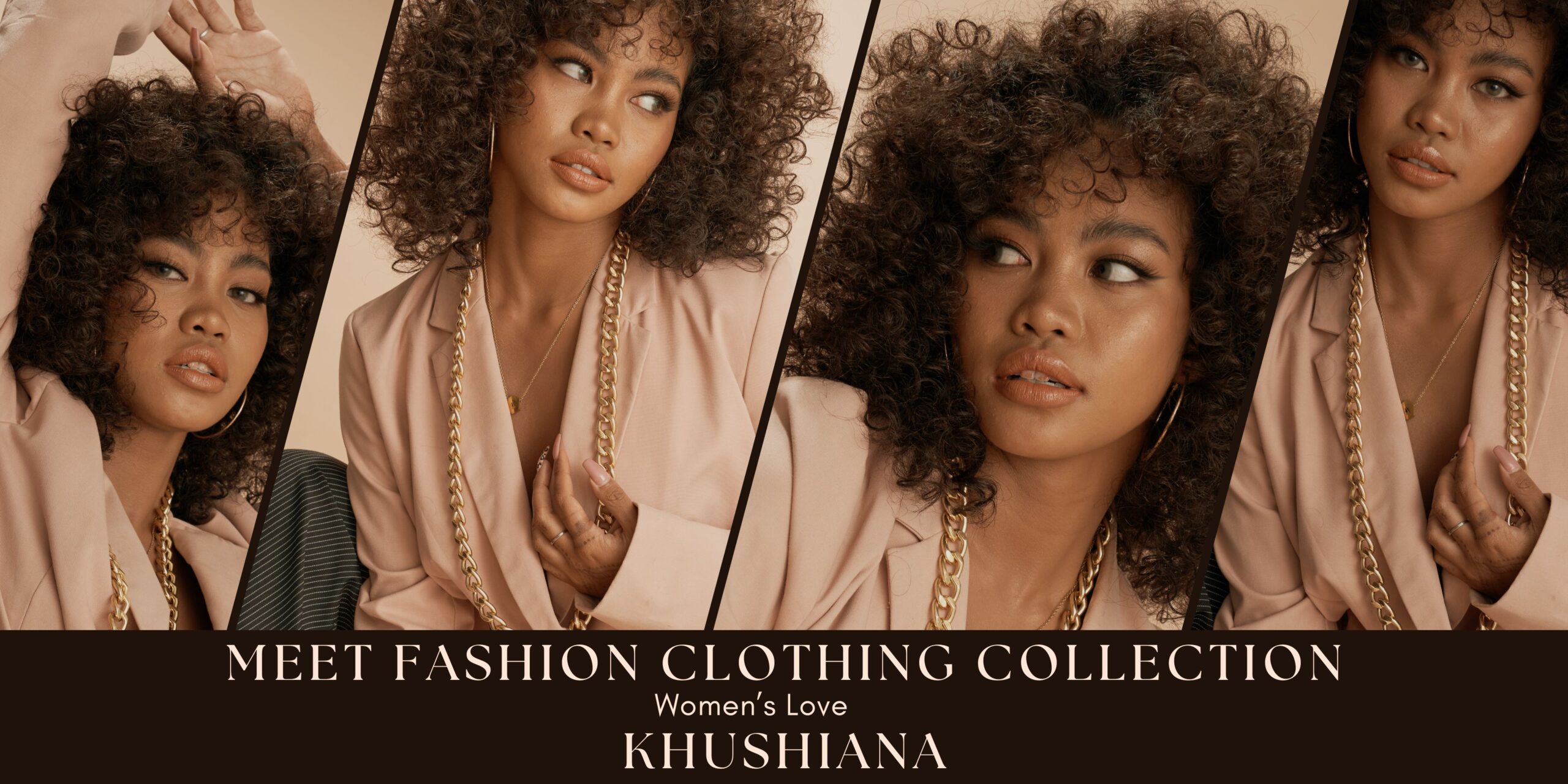 Beige Aesthetic Fashion Clothing Collection Medium Banner