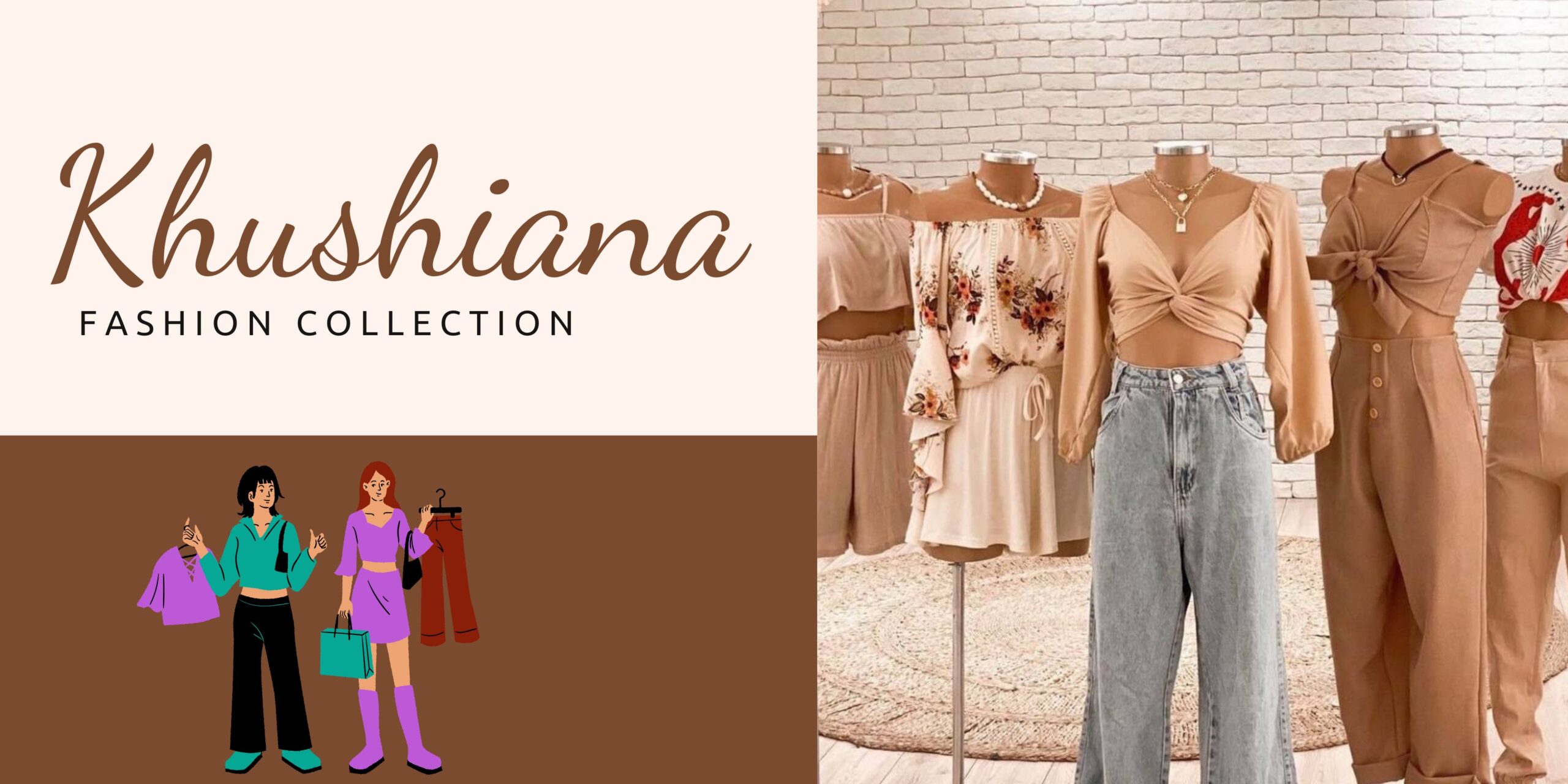 Beige and Brown Minimal Fashion Collection Banner
