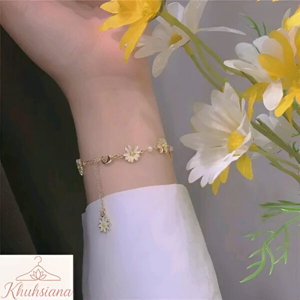 Unique Flower bracelets For Women and Girls Gold Plated and adjustable Bracelet - Image 2