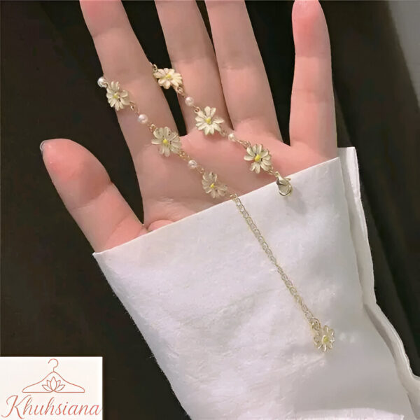 Unique Flower bracelets For Women and Girls Gold Plated and adjustable Bracelet - Image 3
