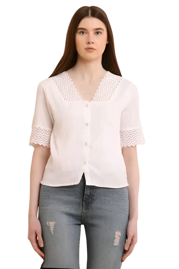Women's white cotton top - Image 2