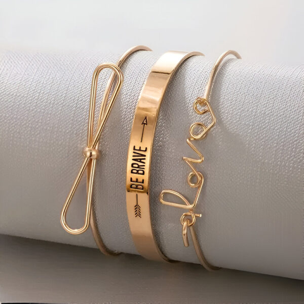 Romantic Love & Note Design Brilliant Cuff Bracelet For Women - Image 2
