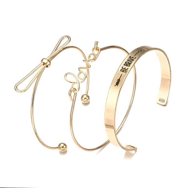 Romantic Love & Note Design Brilliant Cuff Bracelet For Women - Image 3