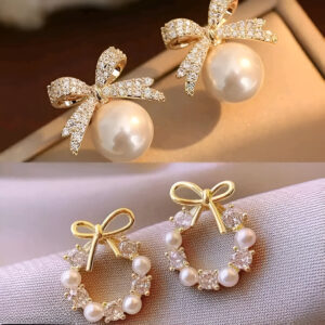 Combo Pack of 2 Korean Stud Earrings For Women And Girls