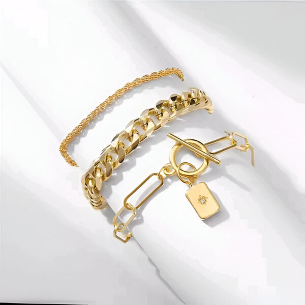 Stunning Gold Plated Multi Strand Bracelet For Women (Copy) - Image 2