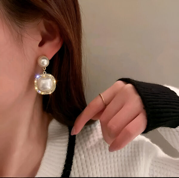 Drop Earrings Gold Plated Amazing Korean Square - Image 2