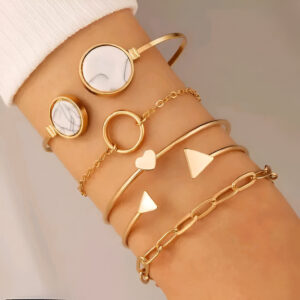 5 Gold Plated Multi Strand Bracelet For Women