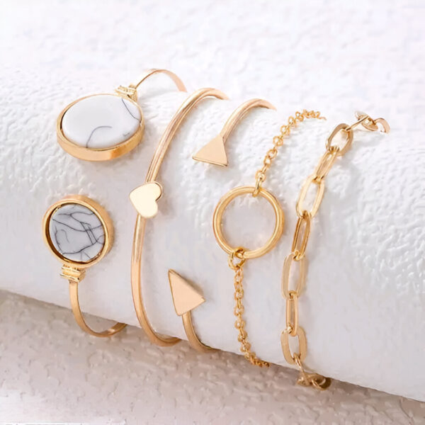 5 Gold Plated Multi Strand Bracelet For Women - Image 2