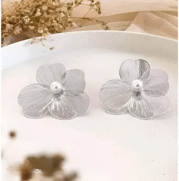 Floral Pearl Earrings - Image 3