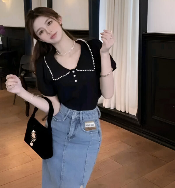 Black Women Crop Top