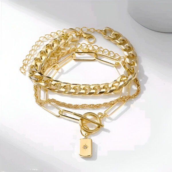 Stunning Gold Plated Multi Strand Bracelet For Women (Copy)