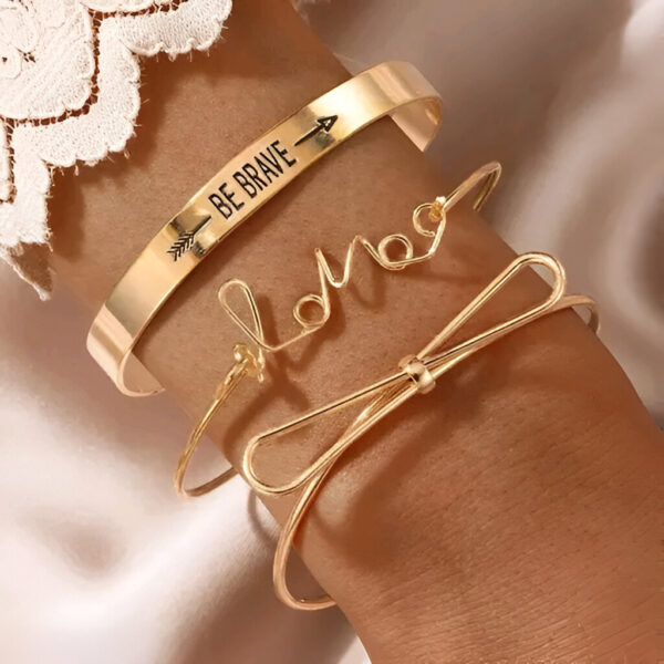 Romantic Love & Note Design Brilliant Cuff Bracelet For Women